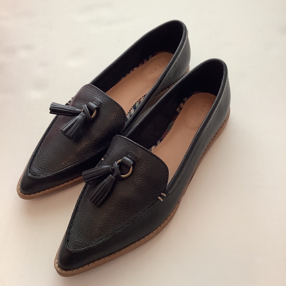 Sperry Saybrook Top-Sider Slip on Loafer in Black Leather size 7.5